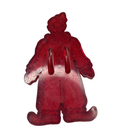 Clown Educational Products Company Red Plastic Cookie Imprint Cutter 4" Vintage - Picture 3 of 7